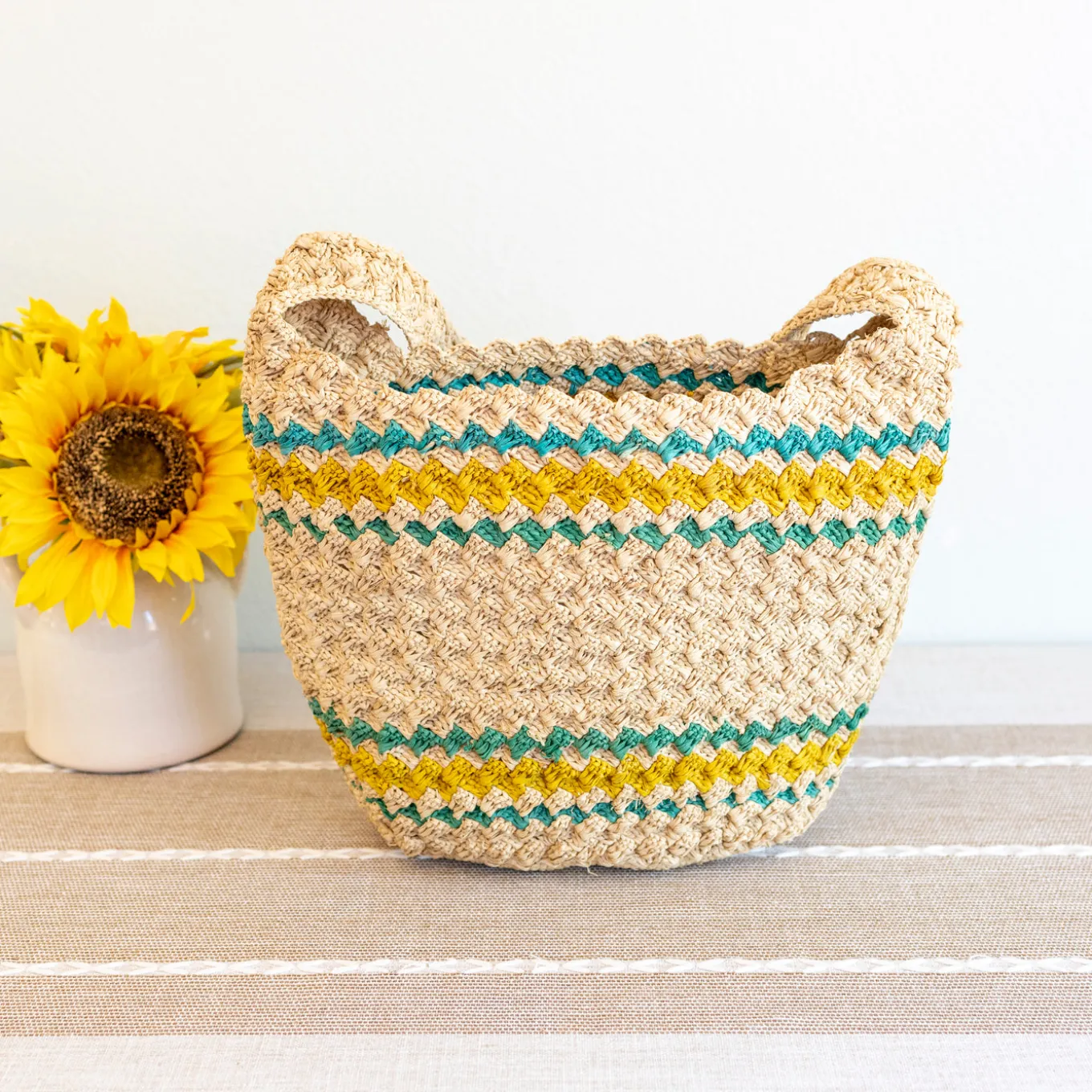 Elena Handbags Summer Fashion Raffia Basket Bag