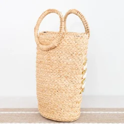 Elena Handbags Summer Raffia Straw Beach Basket Handbag