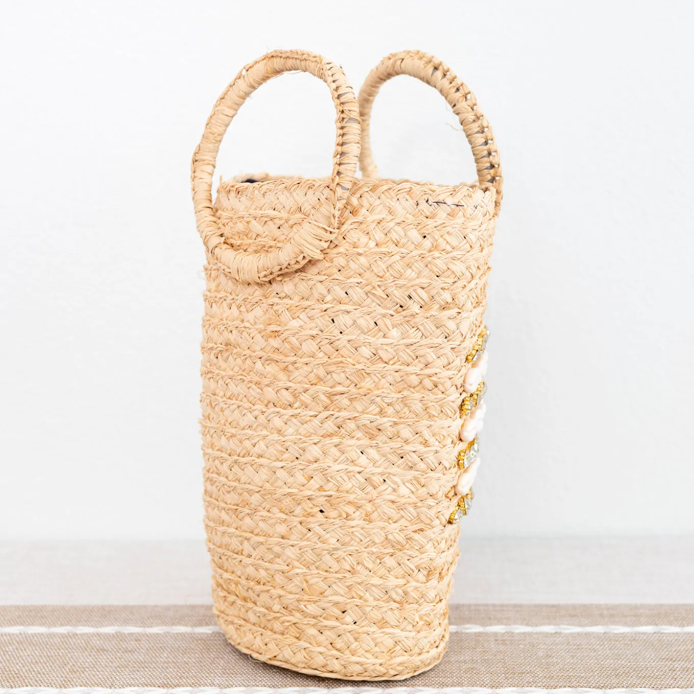 Elena Handbags Summer Raffia Straw Beach Basket Handbag