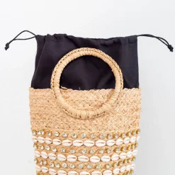 Elena Handbags Summer Raffia Straw Beach Basket Handbag