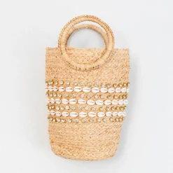 Elena Handbags Summer Raffia Straw Beach Basket Handbag