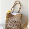 Elena Handbags Summer Straw Beach Basket Tote