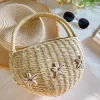 Elena Handbags Summer Straw Basket Bag