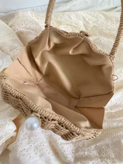 Elena Handbags Summer Straw Shell Shape Shoulder Purse