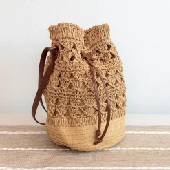 Elena Handbags Summer Straw Bucket Bag Fashion Shoulder Bag
