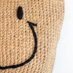 Elena Handbags Twine Woven Smiley Face Bag