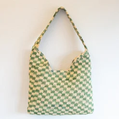 Elena Handbags Women's Checkered Raffia Woven Summer Straw Tote