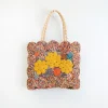 Elena Handbags Women's Flower Raffia Woven Summer Straw Tote