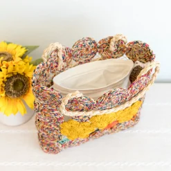 Elena Handbags Women's Flower Raffia Woven Summer Straw Tote