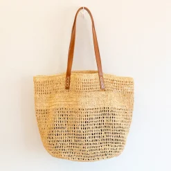 Elena Handbags Women's Large Soft Raffia Woven Summer Straw Tote