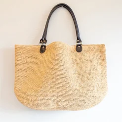 Elena Handbags Women's Large Soft Raffia Woven Summer Straw Tote