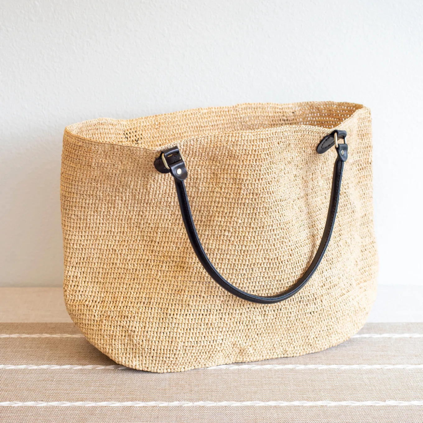 Elena Handbags Women's Large Soft Raffia Woven Summer Straw Tote