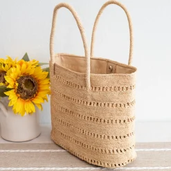 Elena Handbags Women's Large Soft Raffia Woven Summer Straw Tote