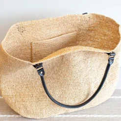 Elena Handbags Women's Large Soft Raffia Woven Summer Straw Tote