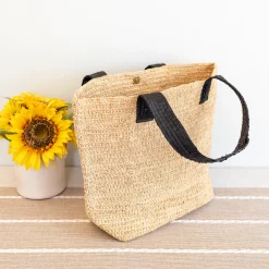 Elena Handbags Women's Large Soft Raffia Woven Summer Straw Tote
