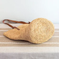 Elena Handbags Women's Large Soft Raffia Woven Summer Straw Tote with Genuine Leather Straps