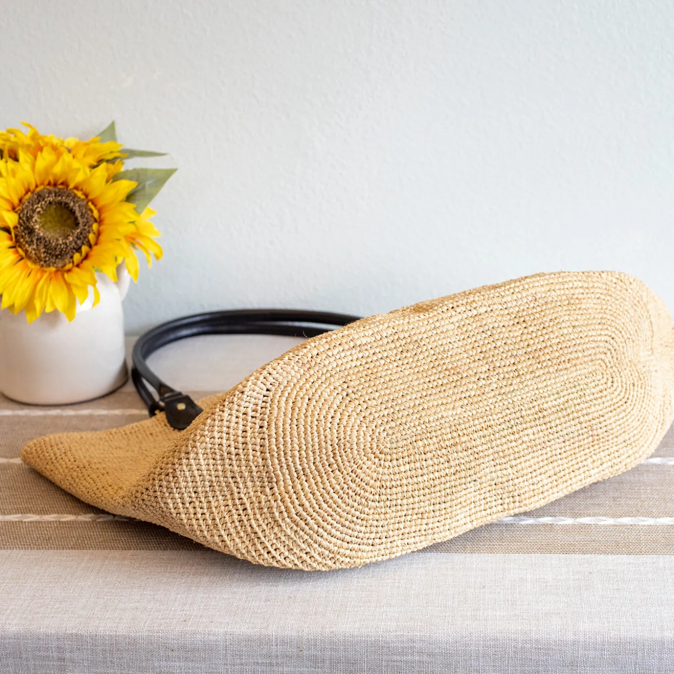 Elena Handbags Women's Large Soft Raffia Woven Summer Straw Tote
