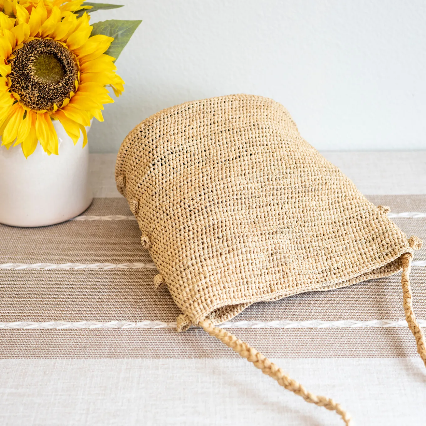 Elena Handbags Women's Raffia Straw Crossbody Bag