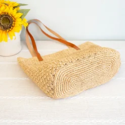 Elena Handbags Women's Soft Raffia Woven Summer Straw Tote