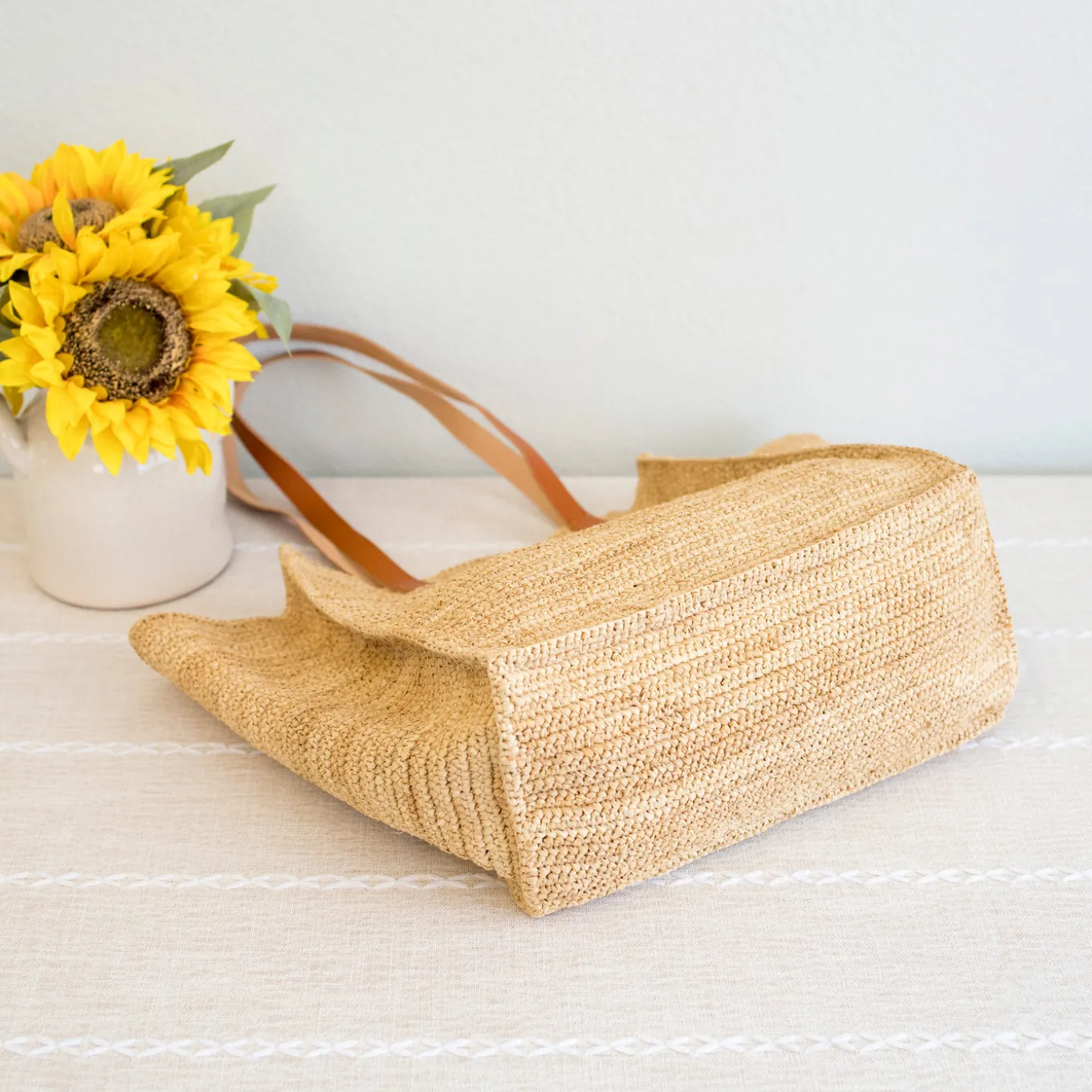 Elena Handbags Women's Soft Raffia Woven Summer Straw Tote