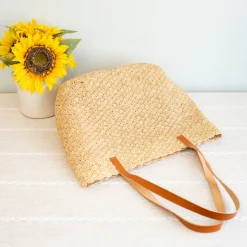 Elena Handbags Women's Soft Raffia Woven Summer Straw Tote
