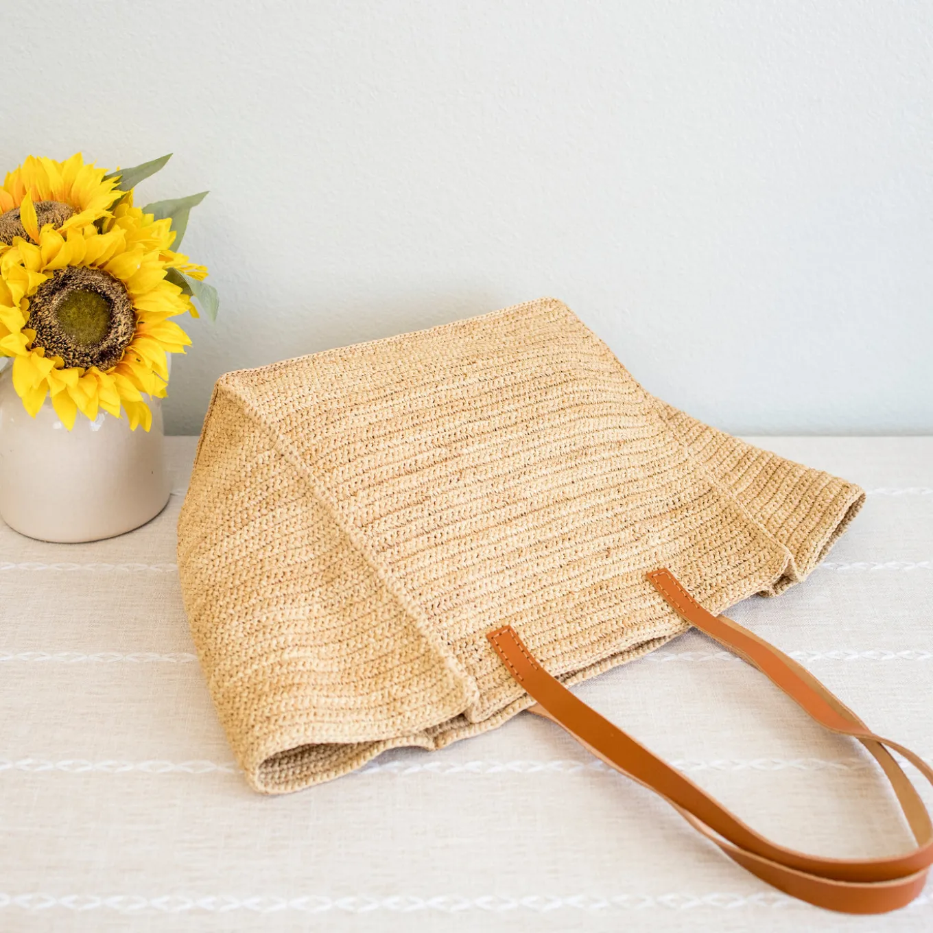 Elena Handbags Women's Soft Raffia Woven Summer Straw Tote