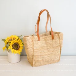 Elena Handbags Women's Soft Raffia Woven Summer Straw Tote