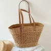 Elena Handbags Women's Woven Straw Market Tote Bag