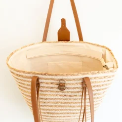 Elena Handbags Women's Woven Straw Market Tote Bag