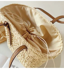 Elena Handbags Women's Woven Straw Market Tote Bag