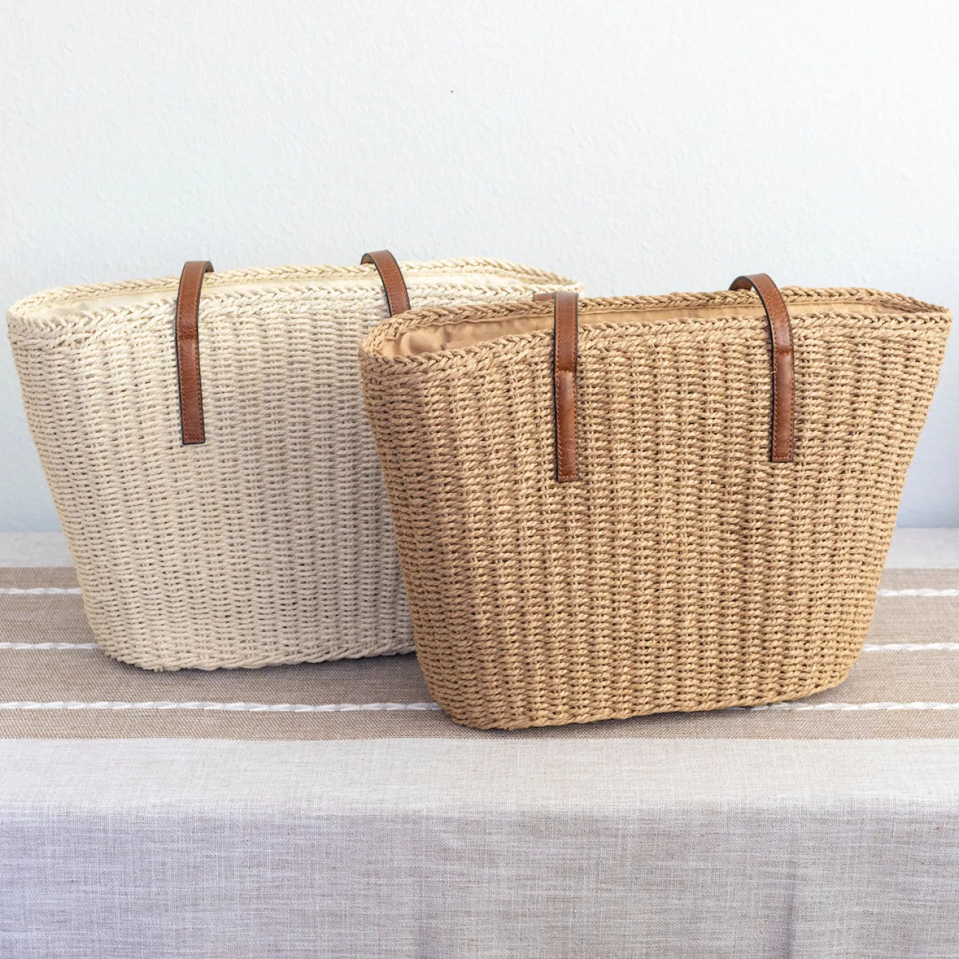 Elena Handbags Woven Straw Market Tote Summer Fashion Bag