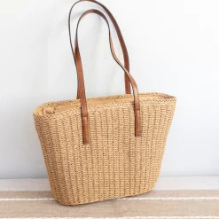 Elena Handbags Woven Straw Market Tote Summer Fashion Bag