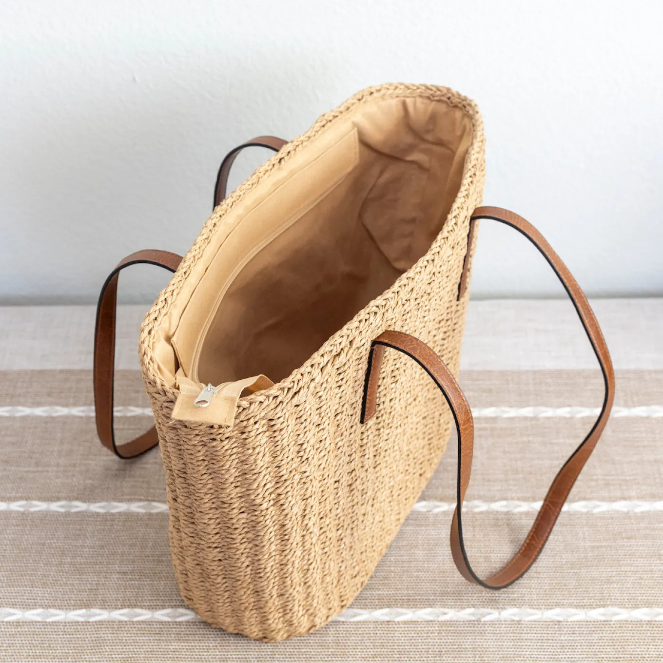 Elena Handbags Woven Straw Market Tote Summer Fashion Bag
